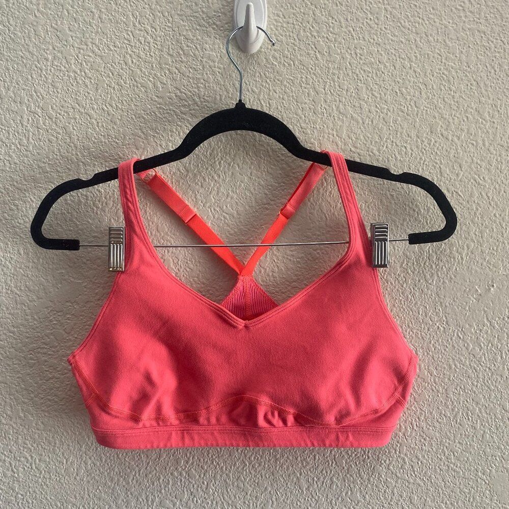 Lucy Activewear Pink Wireless Sports Bra Racerback Pullover Large Adjustable